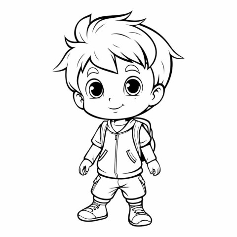 Cute little boy cartoon character of a cute little boy.