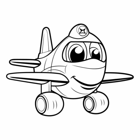 Cartoon airplane icon. Coloring book for children