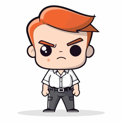 Angry Young Man - Cartoon Vector IllustrationÃ¯Â»Â¿