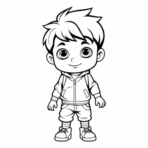 cute little boy cartoon vector illustration graphic design vecto