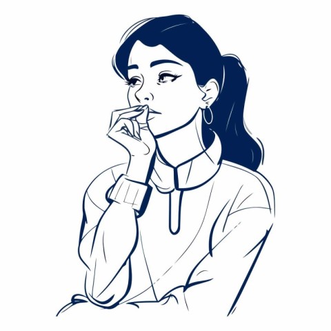 Portrait of a young woman smoking a cigarette.