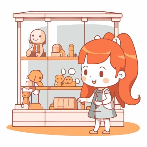 Girl in a toy store of a girl in a toy store.