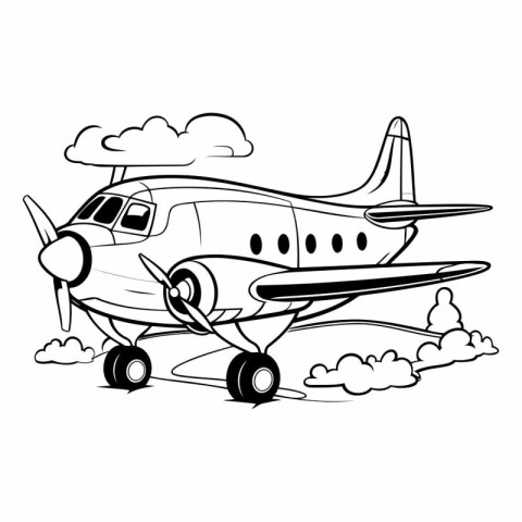 Airplane flying in the sky with clouds for your design