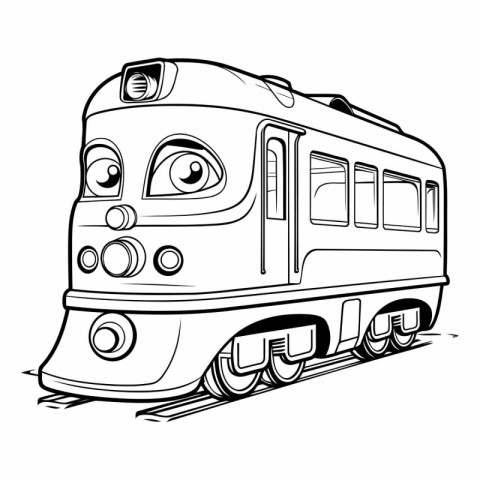 Cartoon illustration of a train or train with eyes on it.