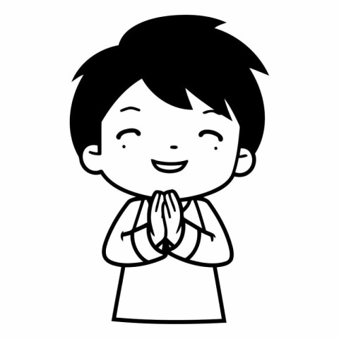 cute little boy cartoon vector illustration graphic design in bl