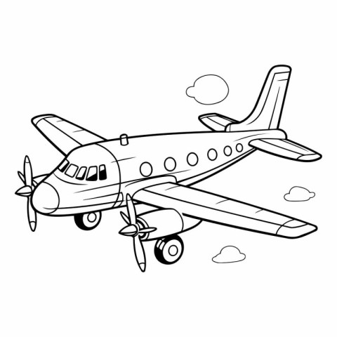 Hand drawn doodle of a small airplane.