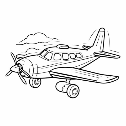 Airplane icon. Hand drawn illustration of airplane vector icon f