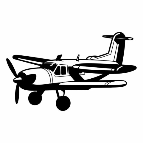 Vector illustration of a small airplane. Isolated on white backg