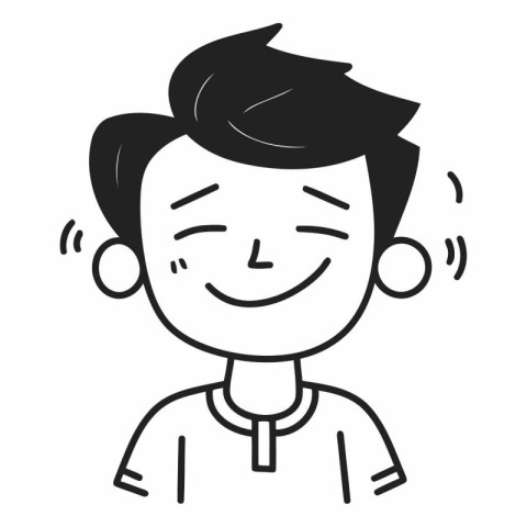 Vector illustration of a smiling man in a shirt on a white backg