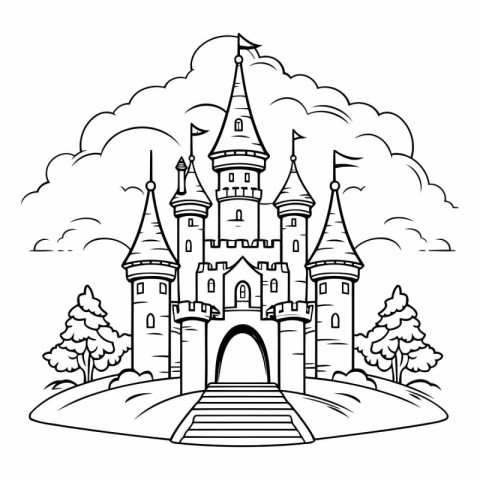 Castle design. Fairytale history medieval fantasy kingdom fairyt