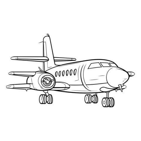 Airplane icon. Outline illustration of airplane vector icon for