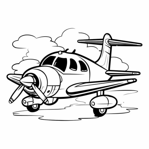 Vector illustration of a cartoon airplane. Isolated on white bac