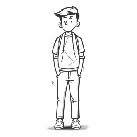 Young man in casual clothes of a cartoon character.