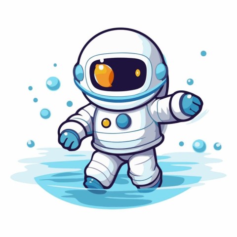 Astronaut in the water of a cartoon character.