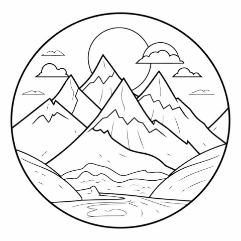 Mountain icon. Outline illustration of mountain vector icon for