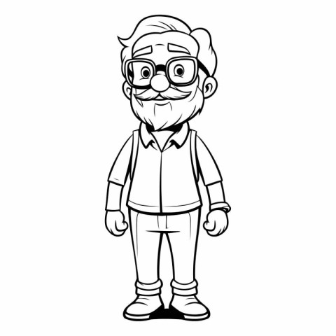 Grandfather with glasses cartoon vector illustration graphic des