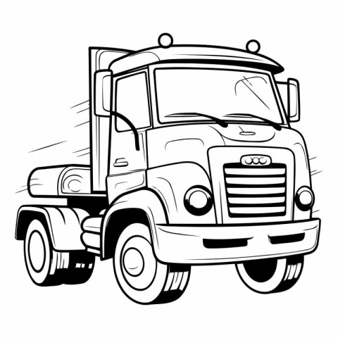 Illustration of a big truck on a white background