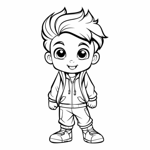 Vector illustration of Cute little boy cartoon character for col