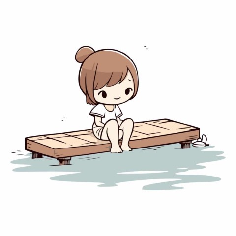 girl sitting on the deck of a wooden boat.