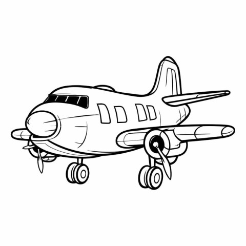 Airplane doodle icon. Hand drawn illustration of airplane vector