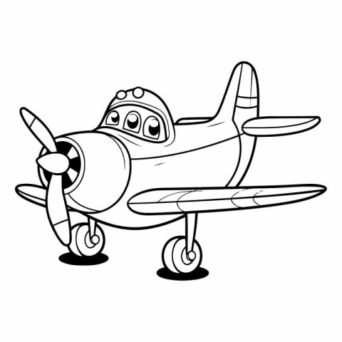 Cartoon airplane. Coloring book for children.