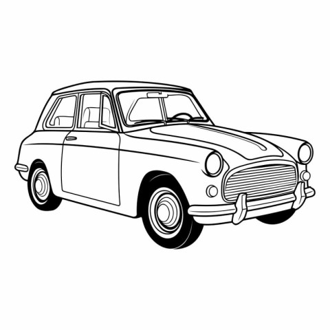 retro car on a white background. eps