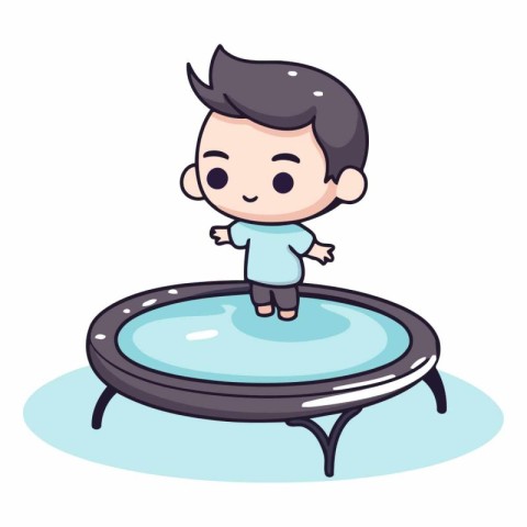 Boy Jumping in Pool - Cute Cartoon Vector IllustrationÃ¯Â»Â