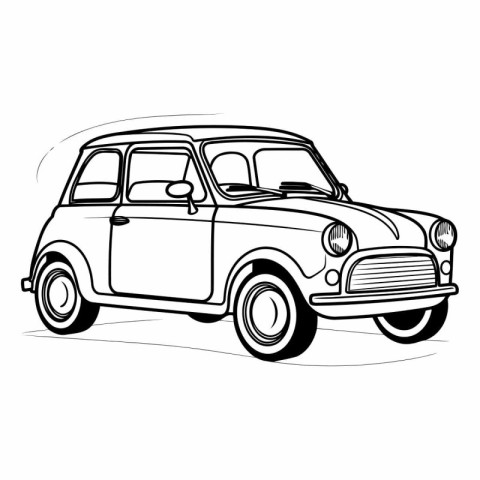 Retro car vector illustration on white background of retro car.