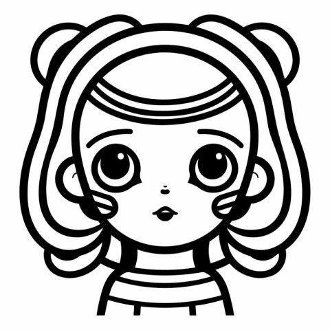 cute little girl face cartoon vector illustration graphic design