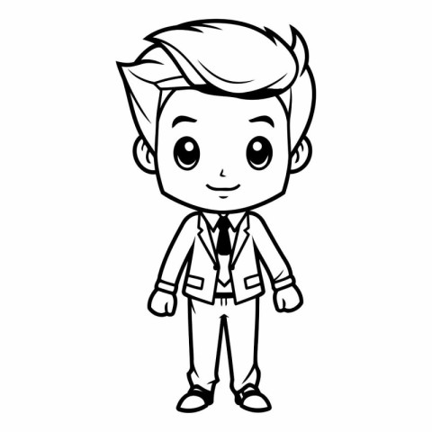 Coloring book for children - Boy in school uniform