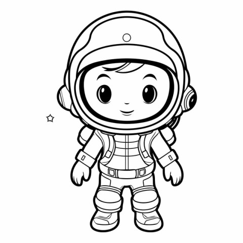 Coloring book for children: astronaut in spacesuit