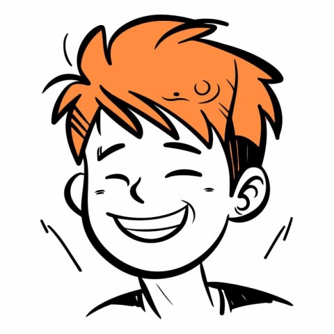 Smiling boy with red hair - vector illustration. eps 10