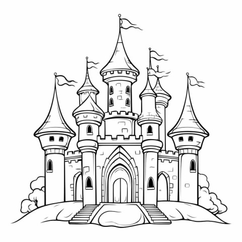 Castle icon. Fairytale fairytale castle