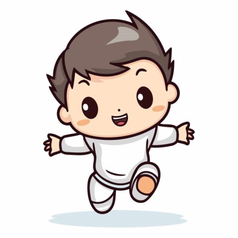 Cute Baby Boy Running - Cartoon Vector IllustrationÃ¯Â»Â¿