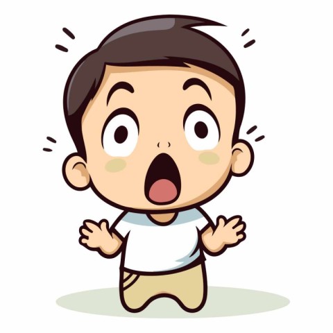 Surprised Baby - Colorful Cartoon Vector IllustrationÃ¯Â»Â