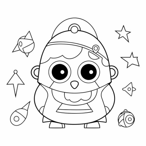 Coloring Page Outline Of Cute Cartoon Astronaut Character Vector