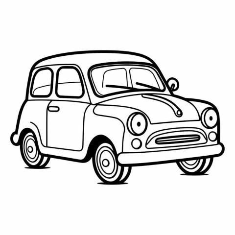 Retro car icon. Outline illustration of retro car vector icon fo