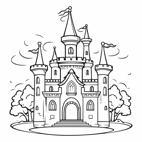 Castle design. Fairytale fantasy fairytale childhood and animal