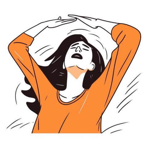 Illustration of a stressed woman covering her ears with her hand