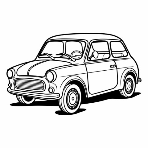 Retro car isolated on a white background. EPS 10