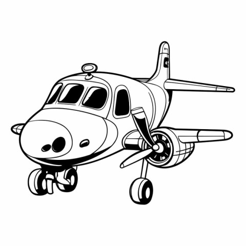 Cartoon airplane isolated on white background for your design