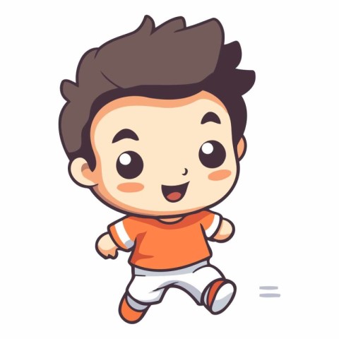 Cute Boy Running - Cartoon Vector IllustrationÃ¯Â»Â¿