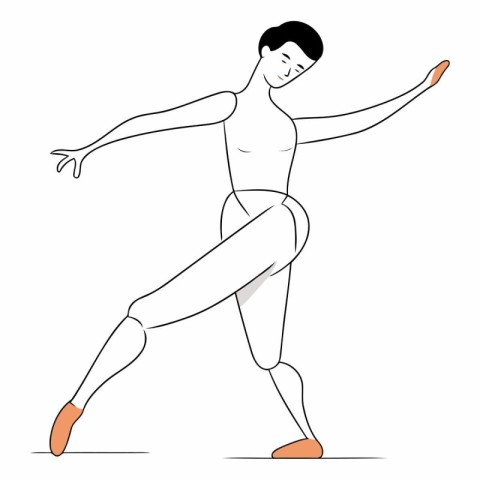 continuous line drawing of a man dancing ballet.