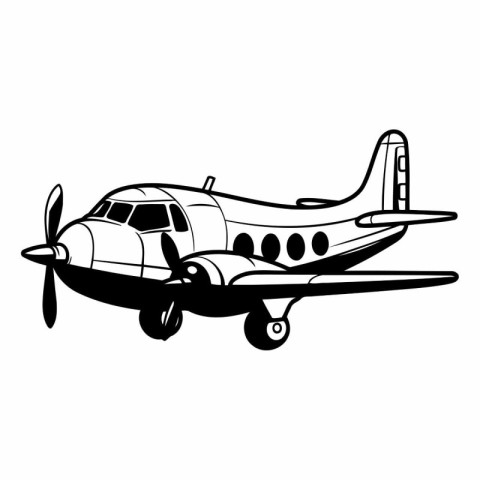 Airplane icon isolated on white background of airplane.