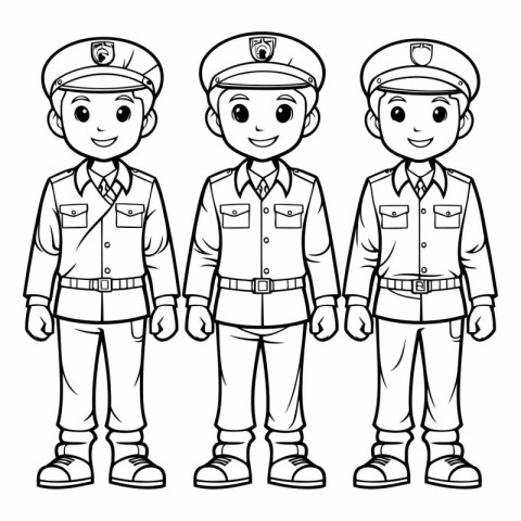 Coloring Page Outline Of Cartoon Police Officer or Policeman Cha