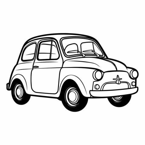 Retro car on a white background for your design