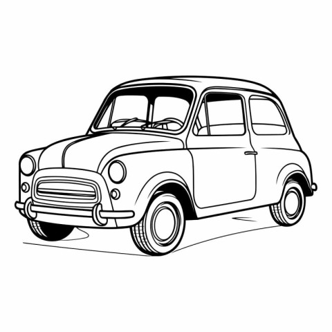 Retro car on a white background for your design