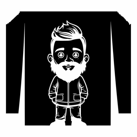 Vector illustration of a man with a beard and mustache in a jack