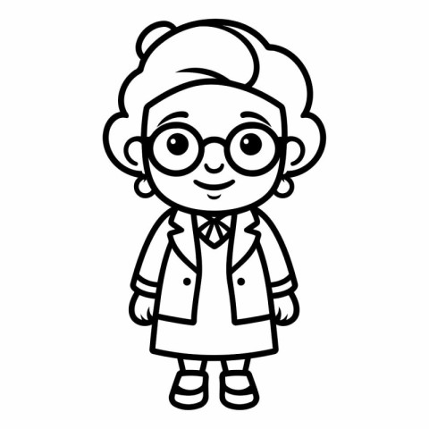 cute little girl with eyeglasses character vector illustration d