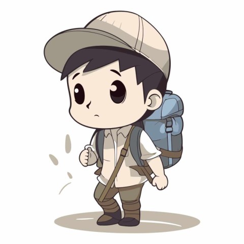 Boy scout with backpack of a boy scout with backpack.